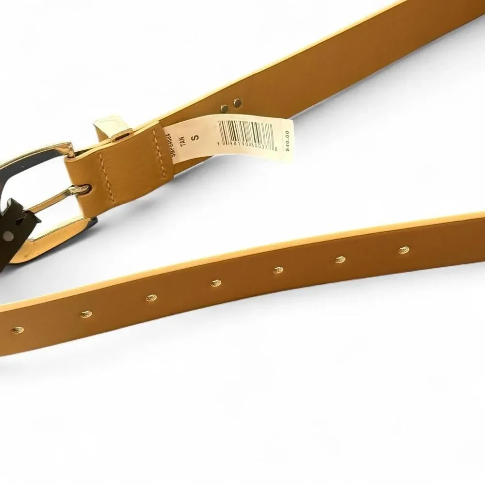 NEW Steve Madden Grunge Rhinestone Tan Belt with Silver Hardware | NWT